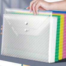 5/10/20 Pcs A4 Transparent File Bag PVC Documents Filing Storage Bag Student Organizer Information Pocket Folders Stationery20,For School Supplies,Back To School - White - View 2