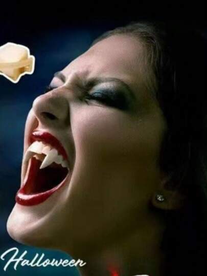 Halloween/Vampir/Zombie Zähne Cosplay Make-up Party Zubehör Blutige Fake Zähne/Party Requisiten