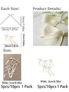 5/10pcs Beige/Red Christmas Twist Satin Ribbon Bows, Vintage Aesthetic Home Decor, Birthday Party Holiday Bow Decorations, Christmas Decor, Candle Decor, Room Decorations, Ribbon Bow Floral Gift Wrapping, Cake Decor, Sewing Craft Bow Accessories, Party Decorations Bows, DIY Craft Hair Clip Decor, Flower Wrapping Satin Ribbon Bows, Valentine's Day Decor, Ramadan Table Decor - Red - View 7