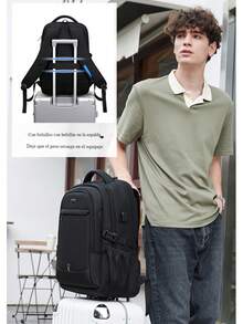Large-Capacity Backpacks, Casual Backpacks, Multifunctional Computer Bags For Business Trips - Black - View 5