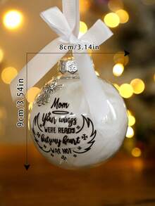 1 Stück Engel im Himmel Dekoartikel, Gedenk-Künstliche Federkugel Weihnachtsdekoration Anhänger, Weihnachtsbaum Dekoration, Heimdekoration, Weihnachtsfeier Zubehör, Weihnachts-Gedenk-Ornament Federkugel, Ein Teil meines Herzens ist im Himmel, Weihnachtsbaum Gedenk-Hängender Anhänger Geschenk für Mama, Papa, Sohn, Tochter, Schwester, Bruder, Oma, Opa