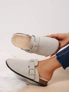 2025 春夏时尚休闲沙滩凉鞋，包头轻便圆头波西米亚流苏凉鞋，透气花卉水钻拖鞋，平底舒适，适合日常、派对、通勤、百搭情侣鞋，加大码女款 - 卡其色 - 查看 2