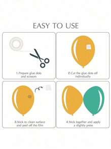 100张/卷透明双面点胶气球贴纸，适用于婚礼和生日装饰 - 無色 - 查看 6