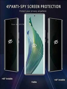 2 片 3D 曲面防窥水凝胶膜防爆防刮隐私手机屏幕保护膜兼容三星 Galaxy S25 S24 S23 Ultra/Redmi Note 14 13 Pro/Vivo/Realme//兼容小米/OPPO Reno/荣耀 70 90 50 100 200 300 Magic 5 6 7 Lite/兼容华为易粘贴无气泡办公室/地铁防偷窥屏幕保护必需品，适用于日常防护、办公室、家庭手机屏幕保护膜手机配件防水防震防摔防摔防指纹全覆盖 - Anti Spy - 查看 6