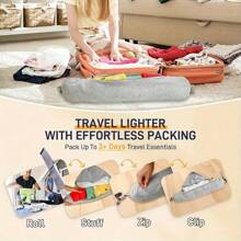 1 pieza Almohada de viaje con capucha, Almohada de cuello plegable, Bolsa de almacenamiento para almohada de viaje rellenable, Funda de almohada de cuello suave, Artículos de viaje empacables