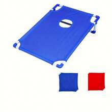 1 Set Portable Cornhole Game Set, Foldable & Durable, Toss Beanbag Game For Summer Beach, Suitable For Outdoor Gathering, Camping, Beach And Backyard Entertainment - Includes 6 Beanbags, Great For Christmas, Easter, Thanksgiving And Graduation