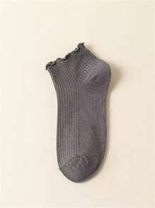 1 Paar/5 Paar Damen Einfarbige Lässig Rippstrick Socken, bequem und weich für alle Jahreszeiten