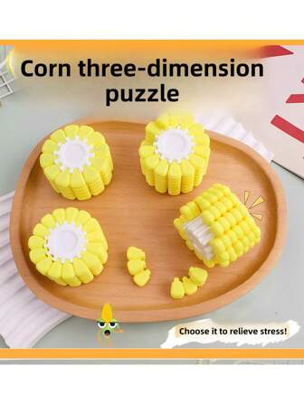 Set de 14 piezas de juguetes de rompecabezas de ensamblaje con forma de maíz, desarrolla el pensamiento, alivia el estrés, juguetes educativos unisex