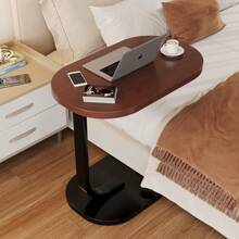 1 Piece Of Family Office Desk, Living Room C-Shaped Sofa Side Table - Modern And Durable Wood And Iron Structure, Sturdy Black Frame - Perfect Choice For Living Room And Bedroom Decoration, Compact Design Suitable For RVs And Families, Easy To Carry, Sofa Side Table