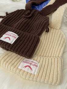 1pc Y2K Style Knitted Hat With Rabbit Ears, Suitable For Street, Party, Autumn/Winter Outdoor, Warm And Windproof Autumn Accessories - Knitted Hat - View 9