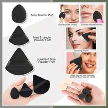 17PCS Makeup Sponge Set With 6PCS Powder Puff, 3PCS Mini Makeup Sponges, 3PCS Foundation Mini Make Up Sponge Puff And 1PCS Make Up Sponges Holder (Black) - Black - View 6