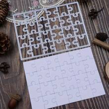 1 件矩形拼图金属切割模具，适用于剪贴簿和 DIY 卡片 - 用于制作纸卡和相册的工艺装饰