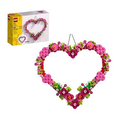 LEGO Heart Ornament Building Toy Kit , Heart Shaped Arrangement Of Artificial Flowers , Great Gift For Loved Ones , Unique Arts & Crafts Activity For Kids , Girls And Boys Ages 9 And Up , 40638 Winter Gifts
