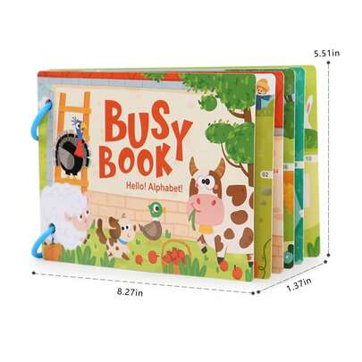 Montessori Silent Hook And Loop Busy Board, Suitable For Children Travel Toys, Sensory Toddler Activities, Montessori Educational Toys, Gift For 4-8 Years Old Boys & Girls