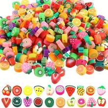 100pcs Soft Polymer Clay Lemon Slice Beads | DIY Jewelry Making, Bracelet & Accessory Spacer Beads, Citrus Themed Craft Supplies
