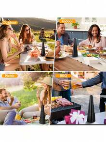 桌上驱虫神器，带全息风叶的驱动风扇，野餐、派对、餐厅、厨房和烧烤的驱虫神器，-产品尺寸约为：10.23英寸/26厘米 - 黑色 - 查看 2