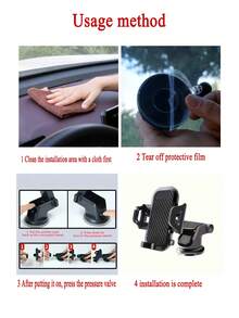 Giá đỡ điện thoại trên ô tô, giá đỡ gắn thiết bị định vị trên bảng điều khiển. - màu đen - Xem 10