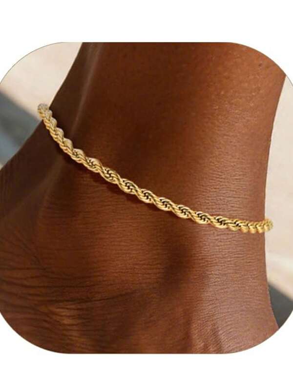 Fashionable Minimalist Stainless Steel Anklet, Versatile DIY Chain For Women