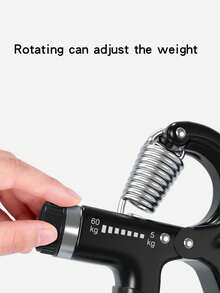 1 件可调节手握力器 5-60 公斤，可调节握力大小，缓解压力，黑色/蓝色/橙色/灰色，便携式家庭锻炼手部和手指力量训练器 - 彩色 - 查看 4