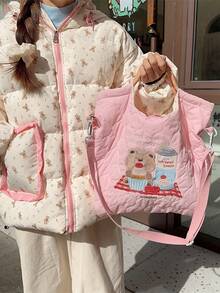 Women Shoulder Bags - 淺粉紅櫻桃熊 - 查看 7