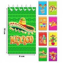 Cartoon Mehrfarbiger Mexikanischer Hut, Kaktus 8 Stücke Set, Mexikanischer Stil Abschlussfeier Themen Party, Handgemachtes DIY Bilderbuch, Malbuch - Mini Spiralbuch - Süßes Cartoon Design, Glatte Oberfläche, Folgen Sie den Bildern im Buch, Ausmalen mit Buntstiften und zeichnen Sie schließlich ein schönes Bild