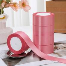 5 卷 4 厘米手工玫瑰缎带，婚礼椅装饰，礼盒包装，花卉丝带，彩虹色，毕业派对，单身派对，蝴蝶结制作 - 彩色 - 查看 17