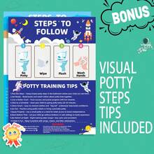 1pc Children's Potty Training Reward Sticker Chart, Toilet Habit Formation Stickers For Boys And Girls - Multicolor - View 6