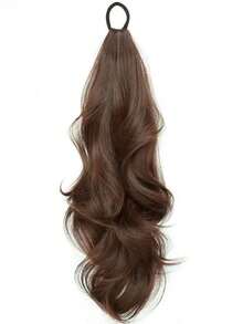 带发圈的马尾假发，大波浪卷长辫子，自然蓬松凌乱发髻接发，马尾发圈，发圈，橡皮筋，发绳，发饰，发带，头饰，健身运动跑步服 - 彩色 - 查看 13