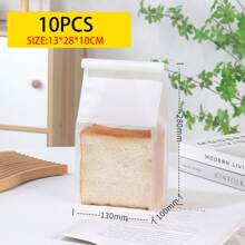 10 pungi de pâine cu legături de tablă. Pungile de pâine sunt fabricate din hârtie de bumbac maro. Pungile de depozitare au ferestre transparente și sunt potrivite pentru brutării, cafenele și pâine de casă. Sunt disponibile mai multe dimensiuni.