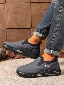 男士冬季雪地靴，防水防寒防滑户外雪地靴，轻便，一键式，纯色