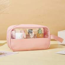 3-1pc Hanging Toiletry Kit Transparent PVC Toiletry Bag For Makeup Tools Waterproof Portable Zipper Make Up Organizer Minimalist For Women For Bathroom Wash Bag Gift For Mom Beach Bag Beach Essentials Beach Towel Organizer Beach Accessories Beach Stuff Holiday Bag Holiday Essentials For Summer For Vacation