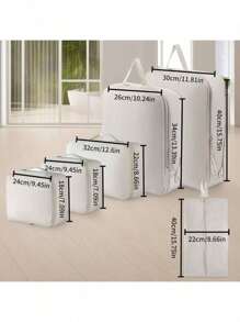 6 件套旅行收纳袋 - 轻质网眼拉链收纳袋，适用于行李箱、衣服、鞋子和化妆品 - 露营配件、行李袋、洗漱包、化妆品收纳袋、手提包、节日和返校必备品、女士旅行袋和洗漱包