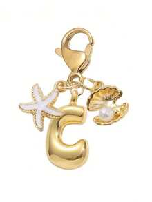 1 Stück A-Z Buchstaben Gold Bubble Buchstabe süßer Anhänger Schlüsselanhänger, Muschel- und Seestern-Accessoires, Schlüsselanhänger, Ringtasche, Rucksack-Anhänger, Auto-Anhänger, perfekt für Urlaub, Einkaufen, Strand, Camping, Geldbörse und Handtaschen-Accessoires. Geeignet als Geschenk für Frauen, Freunde, Klassenkameraden, Dekorationen, modisches kreatives Design Geburtstagsgeschenk, Sommer-Taschenbaumeln, modisches Accessoire für Damen, langanhaltend Metallschlüsselring, ästhetisches Geschenkidee, neuartiger Schlüsselanhänger, Rückkehr zur Schule Auto-Accessoires Goth Y2k' - Verschiedenfarbig - Übersicht 28