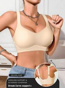 1pc Casual Comfortable Green Wireless Seamless Bra For Women