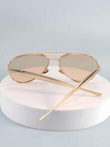 1 件大框金属双桥时尚飞行员时尚眼镜，优质复古个性化百搭男女通用时尚眼镜，适合日常佩戴、街头风格、度假、旅行、夏季海滩、户外、旅行 - 彩色 - 查看 10