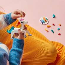 Creator 3 In 1 Magical Unicorn Toy , Transforms From Unicorn To Seahorse To Peacock , Rainbow Animal Figures , Unicorn Gift For Grandchildren , Girls And Boys , Buildable Toys , 31140 Winter Gifts Color Block Color Blocks ,Lego ,Legos ,Lego Sets - 31140 - View 4