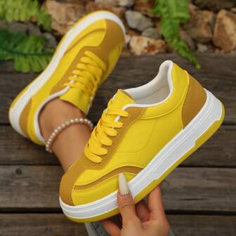 Chaussures de sport décontractées en caoutchouc style bohème décontracté et preppy pour femmes, pour le skateboard et l'extérieur