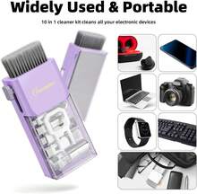 Laptop Screen Keyboard Cleaner Kit, All In 1 Electronic Cleaning Tool For MacBook IPad  Pro Cell Phone, Brush Tool For Tablet, Computer, PC Monitor,TV Camera Lens With Patent, Purple,9600827 - Purple - View 11