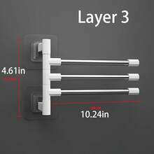 1 件浴室壁挂式毛巾架，可旋转厨房抹布架收纳架，多层无需钻孔 - 白色 - 查看 12