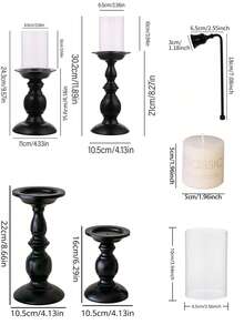 1件/套黑色金属罗马柱烛台，复古风格烛台，适用于户外露台装饰、办公桌装饰、香薰蜡烛杯、烛光晚餐、室内氛围营造，也适用于婚礼、家庭聚会、派对、告白和餐桌装饰。 - 彩色 - 查看 4