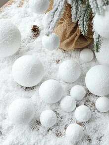 18 Stücke 4/6/8cm weiße Schaumstoff Weihnachtskugeln, DIY Basteln, Feiertage/Neujahr/Hochzeitsparty Dekoration, Weihnachtsbaum Dekorationen Heim Dekoration Weihnachtsdekorationen Raumdekoration Winterweihnachtsdekorationen Heim Weihnachtsgeschenke Weihnachtsdekoration - Verschiedenfarbig - Übersicht 7