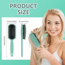 DCurl Defining Brush Curly Hair Brush Slick Back Hair Brush For Combing And Shaping Curls In All Hairstyles To Reduce Pulling Green 5001 - màu xanh lá - Xem 2