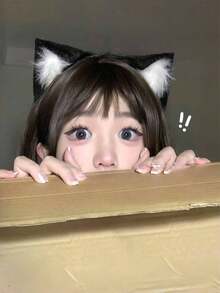 قطعة واحدة من شريط الرأس المزين بأذن القطة الجميلة، إكسسوار الخانق، مشبك شعر بأذن قطة واقعية وجميلة، شريط رأس من القماش المخملي، زي لعبة الأزواج، ملابس حفلة للنساء