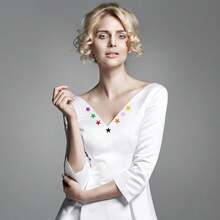 10/20/30/50/80 件五角星刺绣熨烫补丁缝纫/熨烫贴花补丁布艺配饰适用于服装、夹克、帽子、书籍、包包 - DIY 刺绣布贴，男女皆宜 - 黑色 - 查看 5