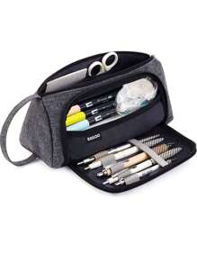 EASTHILL 大容量铅笔盒 大号铅笔袋 笔袋 高容量收纳盒 中学生大学办公室收纳盒 适合学生青少年女孩成人