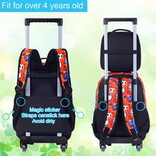 3件套儿童拉杆背包，男童带轮书包，含午餐袋 - 足球