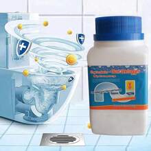 Agente de dragado de tuberías de gran potencia, limpiador de inodoros, desbloqueador de fregadero, agente de dragado de alcantarillado de cocina, limpiador de drenaje, 268g - En polvo - Ver 3