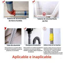 Agente de dragado de tuberías de gran potencia, limpiador de inodoros, desbloqueador de fregadero, agente de dragado de alcantarillado de cocina, limpiador de drenaje, 268g - En polvo - Ver 10