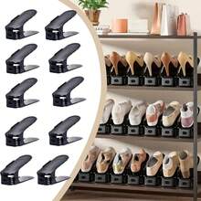 20-Pack Adjustable Shoe Slots Organizer, Easily Stackable, Home Storage Solutions For Entryway, Hallway, Living Room, Bedroom, Bathroom - Black - View 2