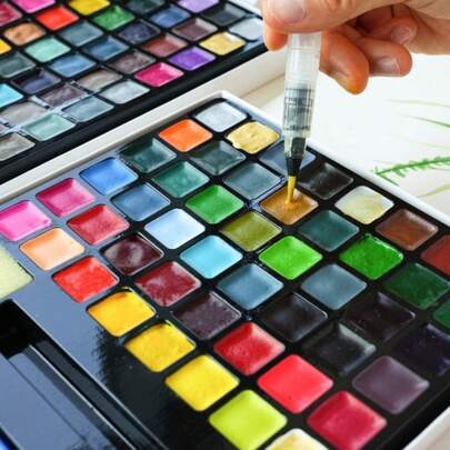 [Cartoon Illustration Essential] 24/48/72 Colors Semi-Solid Watercolor Paint, Specially For Character Painting, Ready To Use Without Mixing, Anime & Manga Watercolor Painting Set, Art Student Coloring,For School Supplies,Back To School